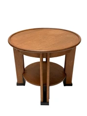 Art Deco Coffee Table by Jan Brunott, Solid Oak, Dutch Design, 1920s